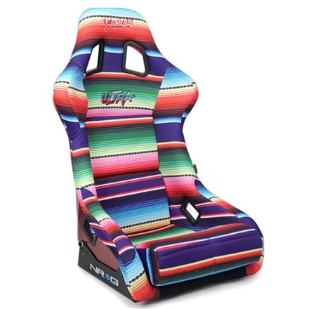 NRG FRP Bucket Seat PRISMA Serepi Edition W/ Red Pearlized Back Mexi-Cali Blanket Print - Large