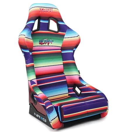 NRG FRP Bucket Seat PRISMA Serepi Edition W/ Red Pearlized Back Mexi-Cali Blanket Print - Large