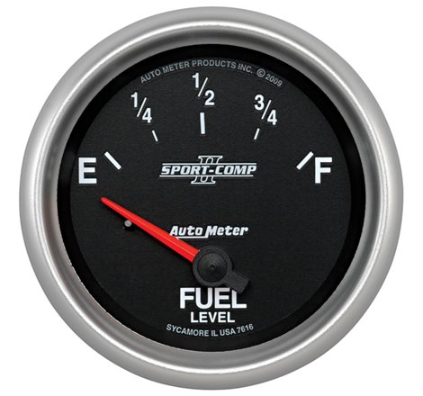 Autometer Sport-Comp II 2-5/8in Short Sweep Electronic 73-10ohms Fuel Level Gauge