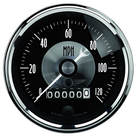 Autometer Prestige Series Black 3-3/8in 120mph Electronic Programmable Speedometer Gauge