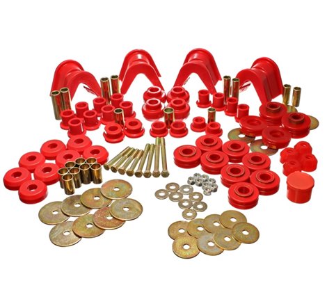 Energy Suspension 66-77 Ford Bronco 4WD (w/ 4 Deg C-Bushings) Red Hyper-Flex Master Bushing Set