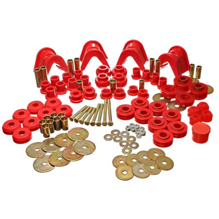 Energy Suspension 66-77 Ford Bronco 4WD (w/ 4 Deg C-Bushings) Red Hyper-Flex Master Bushing Set