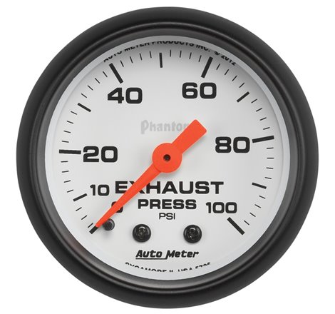 Autometer Phantom 2-1/16in 0-100 PSI Mechnical Exhaust (Drive) Pressure Gauge