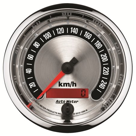 Autometer American Muscle 85.7mm Electric Programmable Metric 260kph Speedometer