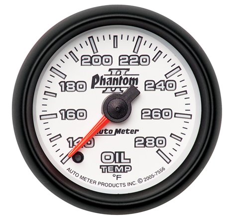 Autometer Phantom II 52mm Full Sweep Electronic 140-280 Deg F Oil Temperature Gauge