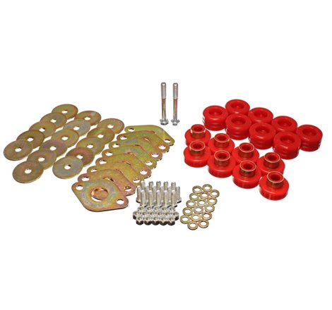 Energy Suspension Body Mount Set W/Hardware - Red