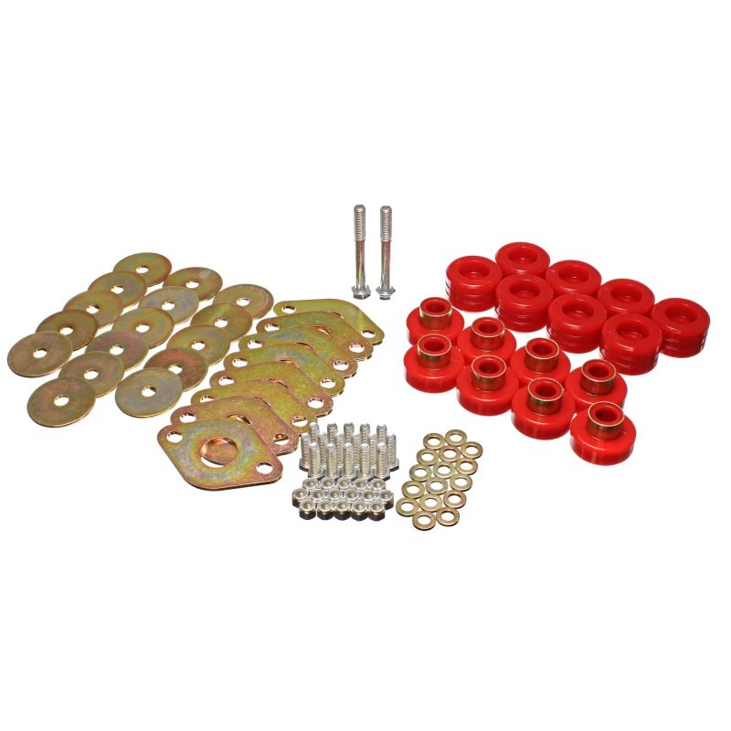 Energy Suspension Body Mount Set W/Hardware - Red