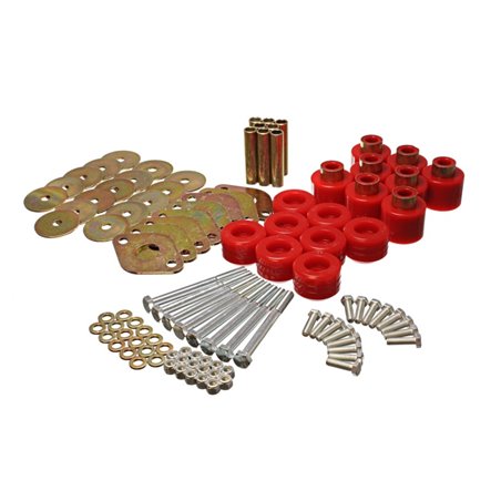 Energy Suspension Body Mount Set 1in Lift W/Hardware  - Red