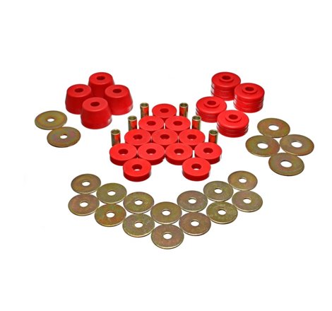 Energy Suspension Body Mount Bushing Sets - Red