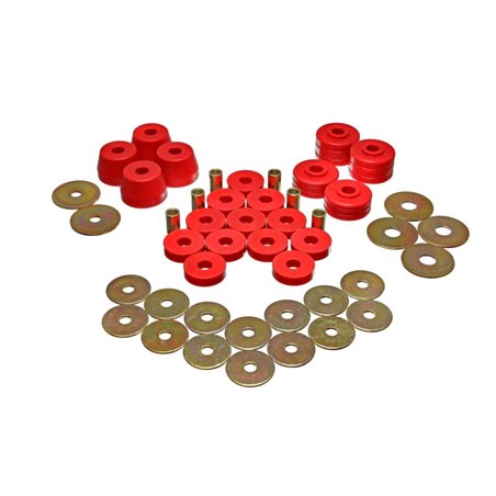 Energy Suspension Body Mount Bushing Sets - Red