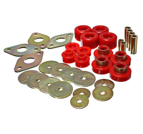 Energy Suspension Body Mount Set-Reg Access & Dbl Cab - Red