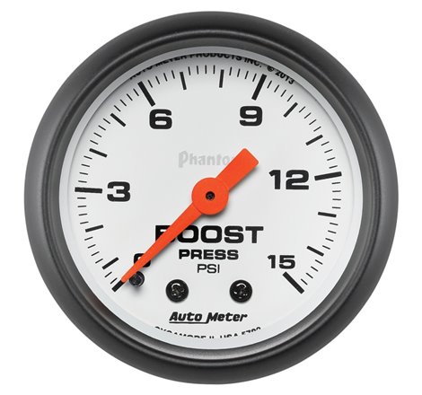 Autometer Phantom 52mm 0-15PSI Mechanical Boost Pressure Gauge