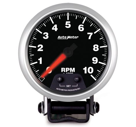 Autometer Elite Street Progressive Shift Light 3-3/8in Tachometer 0-10,000 RPM PED Mount