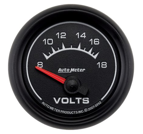 Autometer Euro-Style 2-1/16in 8-18V Short Sweep Electronic Voltmeter Gauge