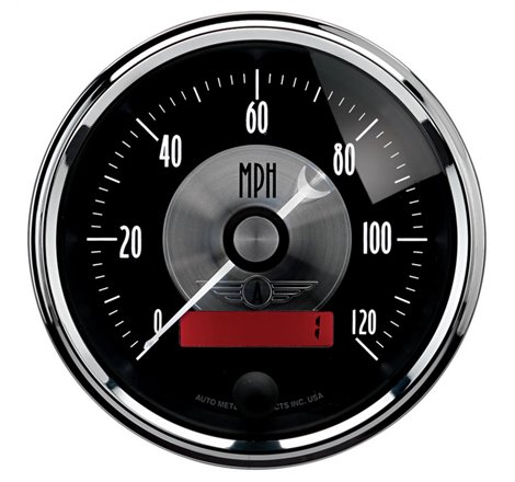 Autometer Prestige Series Black 3-3/8in 120mph Electric Programmable Speedometer w/LCD Odometer