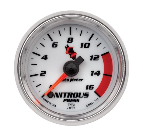 Autometer C2 2in 0-1600 PSI Full Sweep Electronic Nitrous Gauge