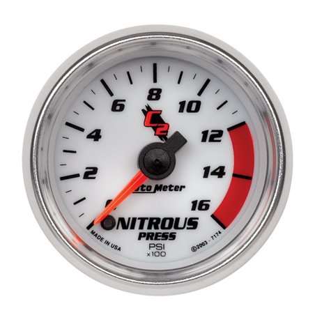 Autometer C2 2in 0-1600 PSI Full Sweep Electronic Nitrous Gauge