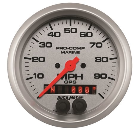 Autometer Marine Silver 3-3/8in 100MPH GPS Speedometer Gauge