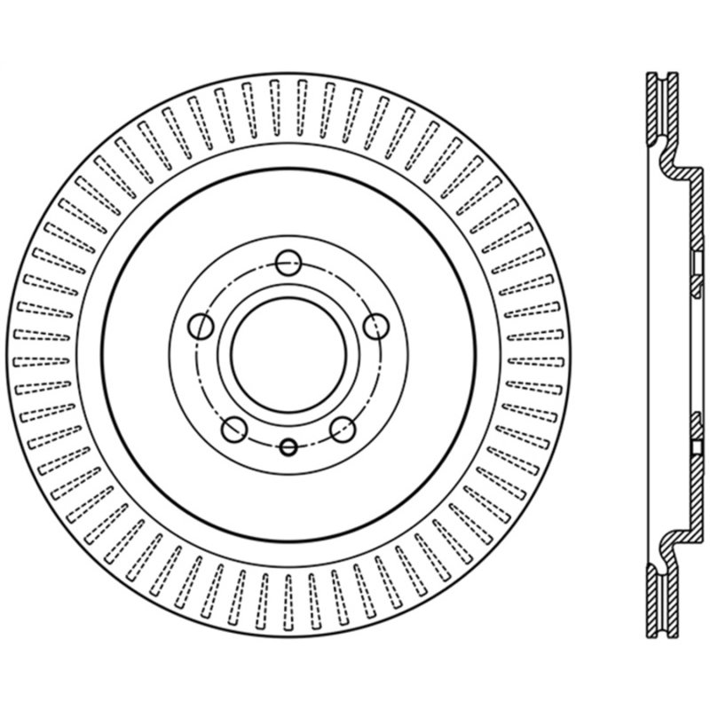 StopTech Premium High Carbon 13-14 Ford Mustang/Shelby GT500 Right Rear Disc Drilled Brake Rotor