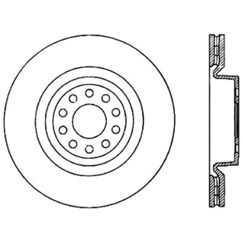 StopTech 04-09 Audi S4 Front Right Cryo Slotted Sport Brake Rotor