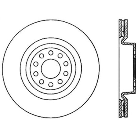 StopTech 04-09 Audi S4 Front Right Cryo Slotted Sport Brake Rotor