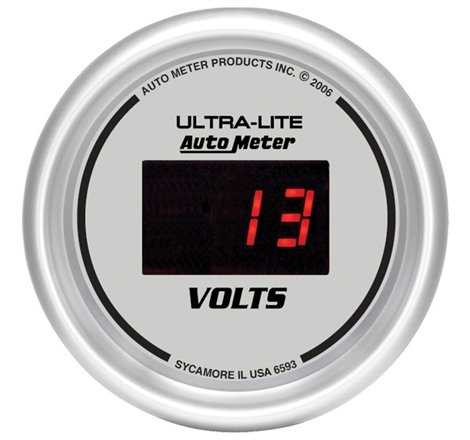 Autometer Ultra-Lite 2-1/16in 8-18 Volts Digital Voltmeter