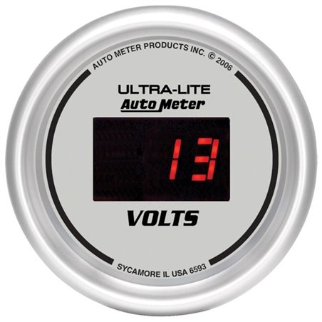 Autometer Ultra-Lite 2-1/16in 8-18 Volts Digital Voltmeter