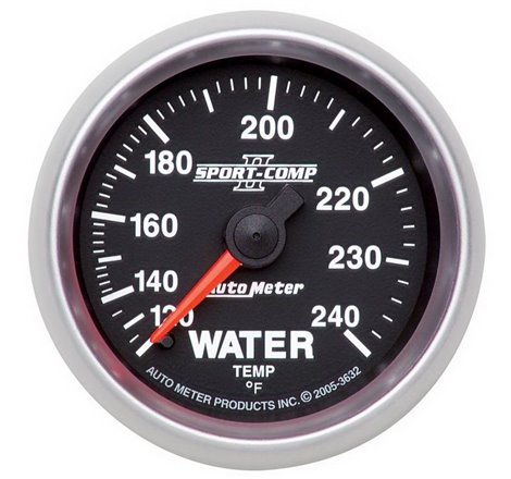 Autometer Sport-Comp II 52mm 120-240 F Mechanical Water Temperature Gauge