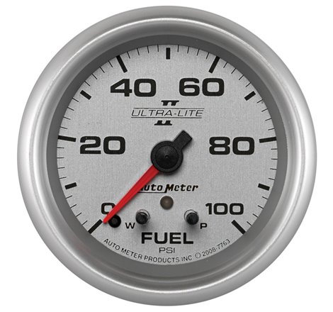 Autometer Ultra-Lite II 2 5/8in 0-100 PSI Full Sweep Electronic Fuel Pressure Gauge