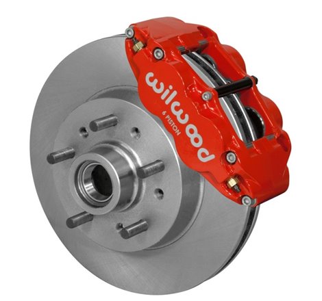 Wilwood Narrow Superlite 6R Front Brake Kit 11.86in Red 64-70 GM C10 w/ Factory Drum Spindles