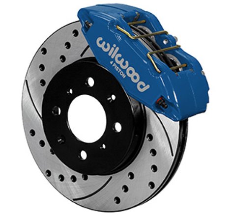 Wilwood DPHA Front Caliper & Rotor Kit Drilled Honda / Acura w/ 262mm OE Rotor - Competition Blue