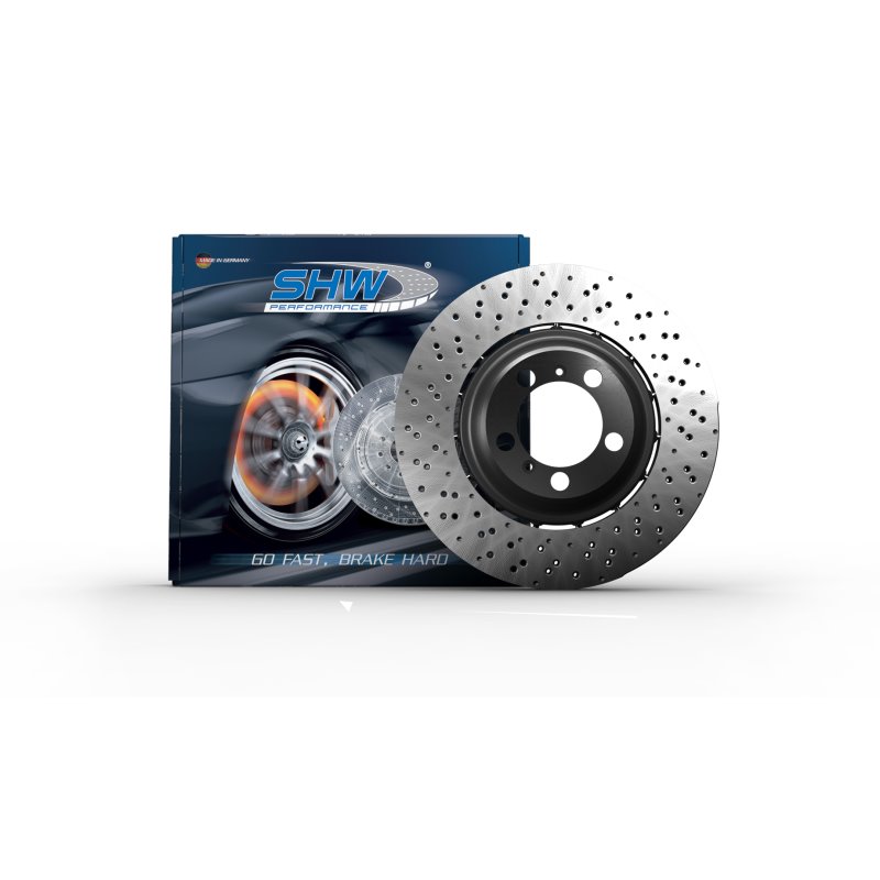 SHW 12-13 Audi TT Quattro RS 2.5L Front Drilled-Dimpled Lightweight Brake Rotor