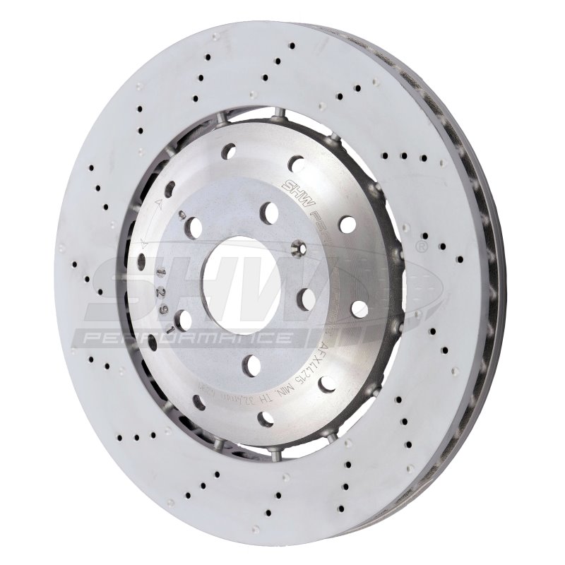 SHW 08-12 Audi R8 4.2L (Excl Ceramic Brakes) Front Drilled-Dimpled Lightweight Brake Rotor