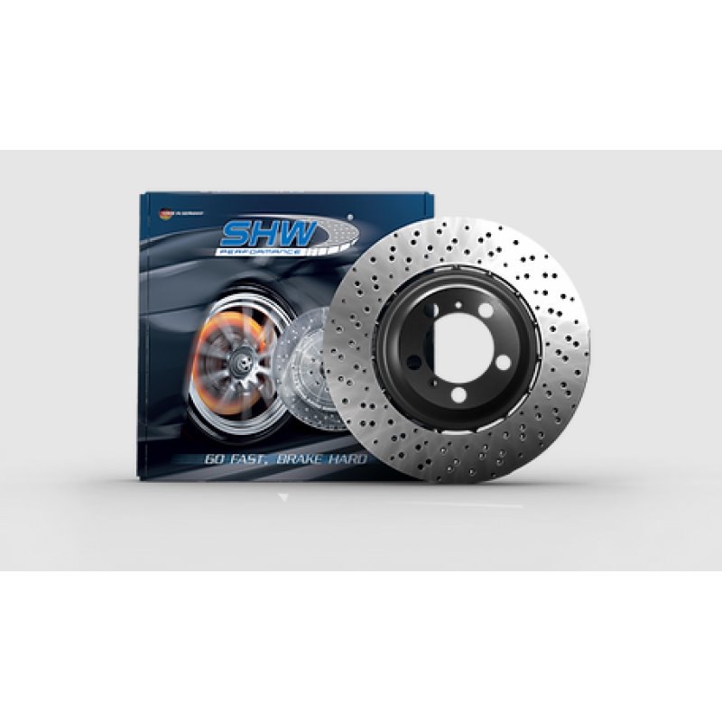 SHW 2020 Audi RSQ3 2.5L Front Cross-Drilled Lightweight Brake Rotor (European Model)