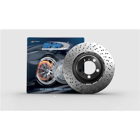 SHW 2020 Audi RSQ3 2.5L Front Cross-Drilled Lightweight Brake Rotor (European Model)