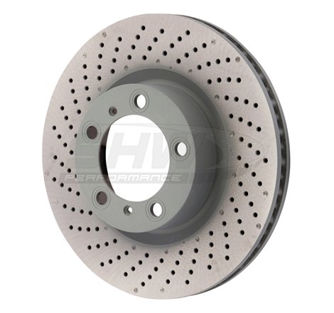 SHW 09-16 Porsche 911 Carrera 3.4L w/o Ceramic Brake Left Front Drilled-Dimpled MB Brake Rotor