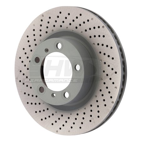 SHW 09-16 Porsche 911 Carrera 3.4L w/o Ceramic Brake Left Front Drilled-Dimpled MB Brake Rotor