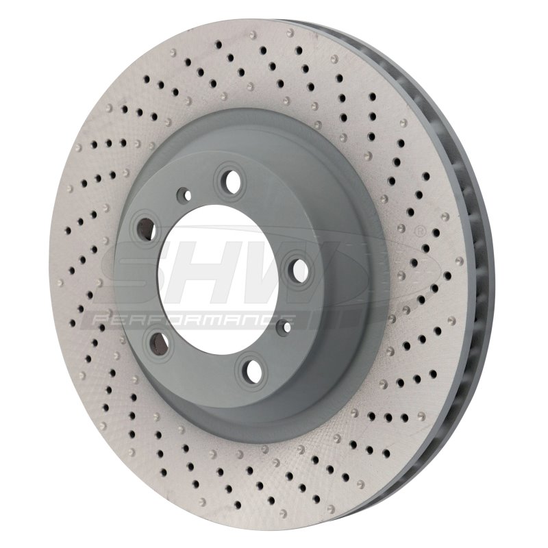 SHW 15-16 Porsche 911 Carrera 4 GTS 3.8L w/o Ceramic Brake Right Frt Drilled-Dimpled MB Brake Rotor