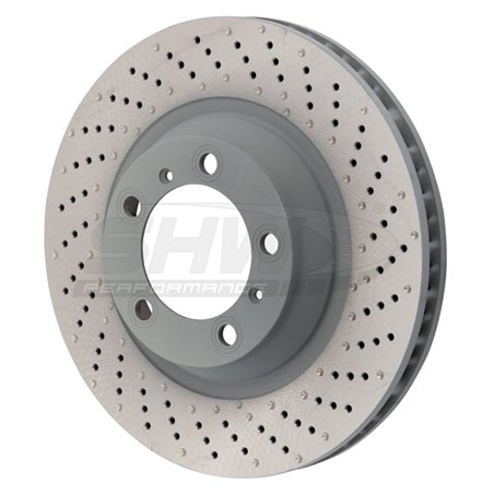 SHW 15-16 Porsche 911 Carrera 4 GTS 3.8L w/o Ceramic Brake Right Frt Drilled-Dimpled MB Brake Rotor