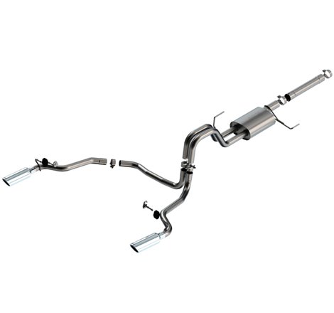 Borla 21-22 Ford F-150 Powerboost 3.5L V6 2WD & 4WD 4DR 3in, 2.25in S-TYPE Catback w/ Chrome Tip