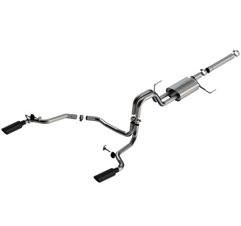 Borla 21-22 F-150 Powerboost 3.5L V6 2WD & 4WD 4DR 3in, 2.25in S-TYPE Catback w/ Black Chrome Tips