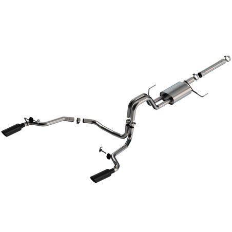 Borla 21-22 F-150 Powerboost 3.5L V6 2WD & 4WD 4DR 3in, 2.25in S-TYPE Catback w/ Black Chrome Tips