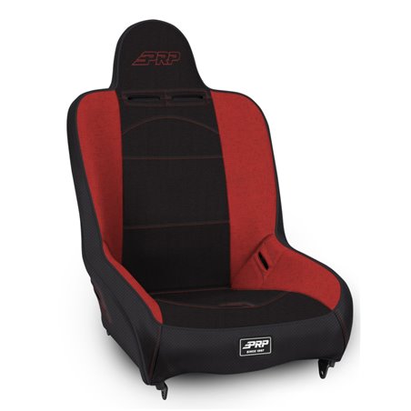 PRP Premier High Back Suspension Seat (Two Neck Slots) - Black/Red