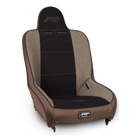 PRP Premier High Back Suspension Seat (Two Neck Slots) - Tan / Black