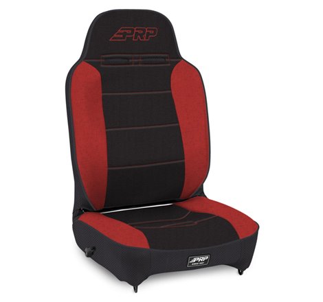 PRP Enduro High Back Reclining Suspension Seat (Passenger Side) - Black/Red