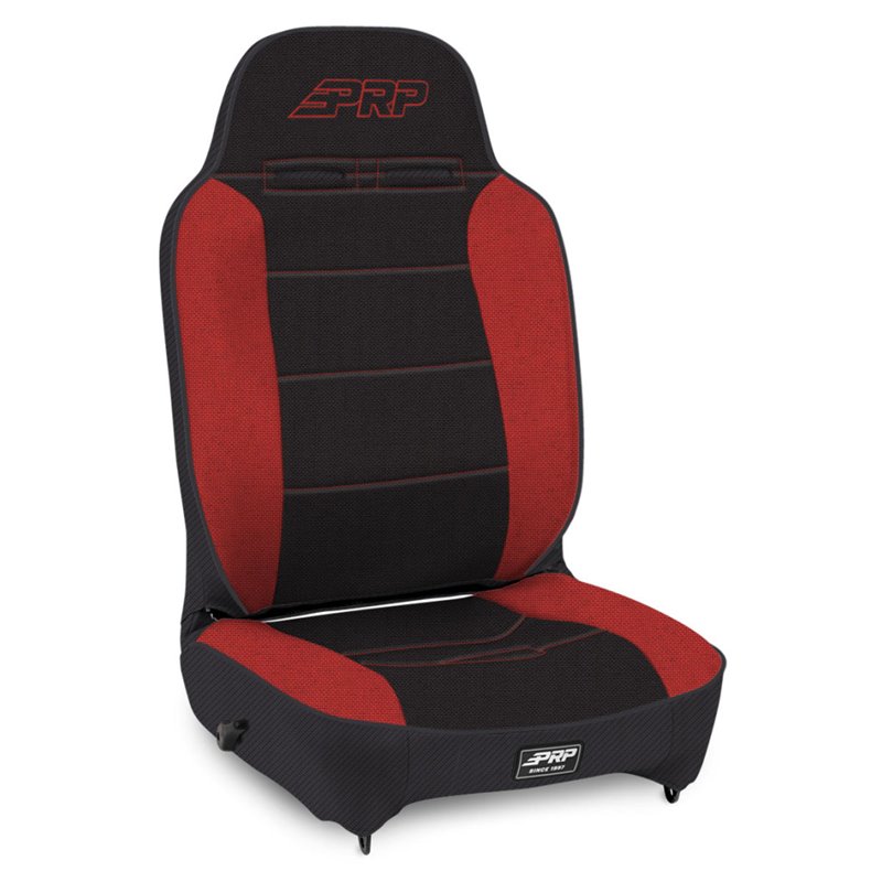 PRP Enduro High Back Reclining Suspension Seat (Passenger Side) - Black/Red