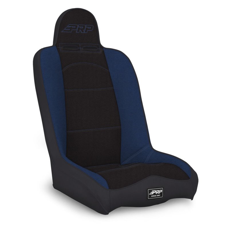 PRP Daily Driver High Back Suspension Seat (Two Neck Slots) - Black / Blue