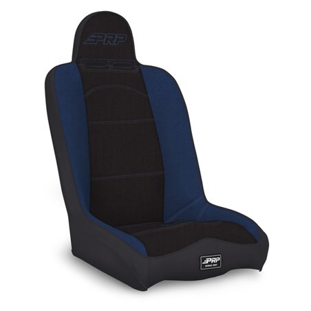 PRP Daily Driver High Back Suspension Seat (Two Neck Slots) - Black / Blue