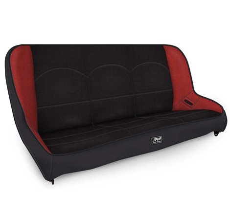 PRP Jeep JKU/JLU Low Back Rear Bench - Black/Red