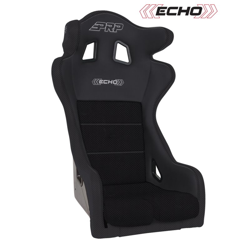 PRP Echo Composite Seat- Black (PRP Black Outline/Delta Black- Black Stitching)